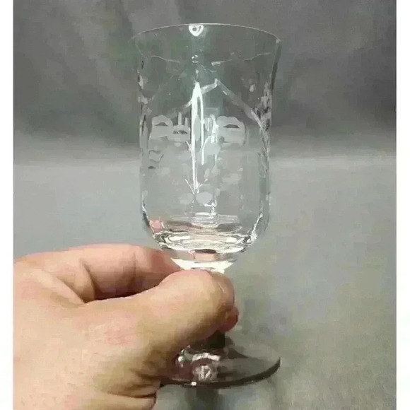 Vintage Libbey Rock Sharpe Burleigh Crystal Juice Glass Set of 7 Wine Glasses - Picture 5 of 6